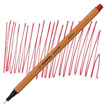 Open in modal - Stabilo Point 88 Fineliner Pen - Red pen and swatch