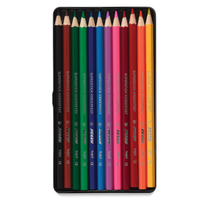 Jolly Superstick Colored Pencil Sets - Set of 12 shown in tray