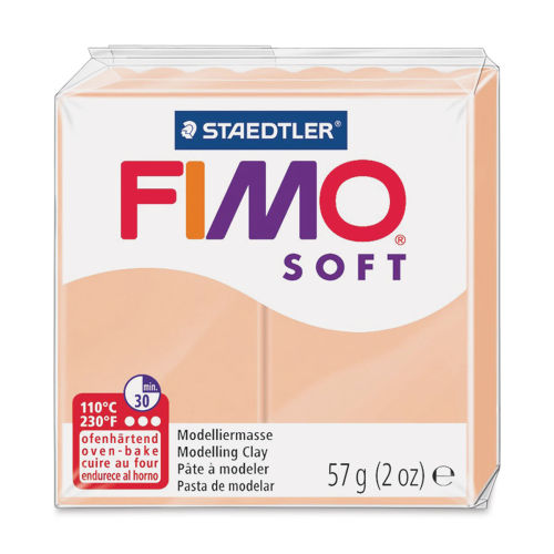 FIMO Soft Pastel Serie Polymer Clay, Peach pastel, Nr. 405, 57g 2oz,  Oven-hardening Polymer Modeling Clay, Pastel Colors by STAEDTLER 
