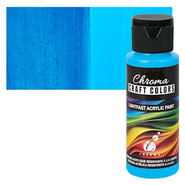 Open in modal - Chroma Craft Colors Acrylic Paint - Caribbean Waters, swatch and bottle