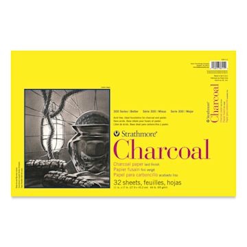 Open in modal - Strathmore 300 Series Charcoal Pad - 11" x 17", Glue Bound, 32 Sheets, 64 lb (95 gsm)