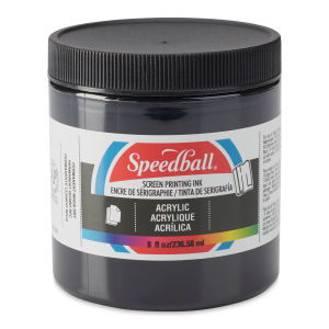 Speedball Permanent Acrylic Screen Printing Ink - Black, 8 oz