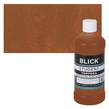 Open in modal - Blick Original Formula Student Tempera Paint - Burnt Sienna, 16 oz and swatch