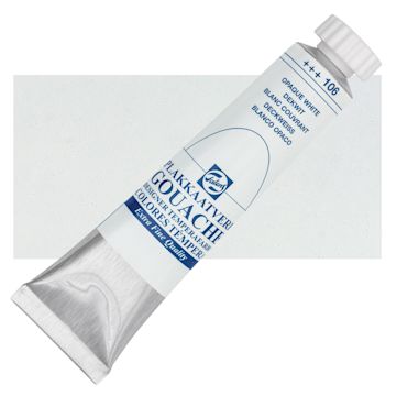 Open in modal - Royal Talens Gouache - Opaque White Extra, 20 ml tube and swatch