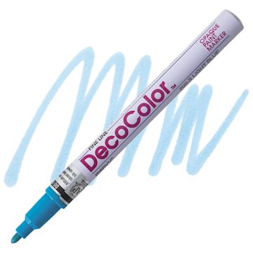 Open in modal - Decocolor Paint Marker - Light Blue, Fine Tip marker and swatch