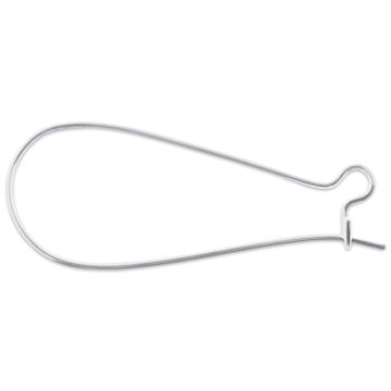 Open in modal - John Bead Must Have Findings Earwires - Large Kidney, Silver, 33 mm x 15 mm
