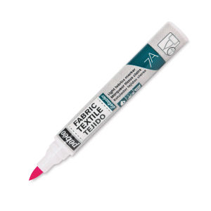 Pebeo 7A Light Fabric Brush Marker - Fluorescent Pink, 1 mm (Cap off)