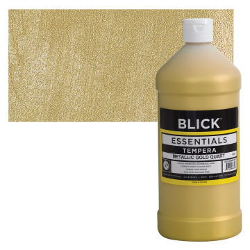 Blick Essentials Tempera - Gold (Metallic), Quart with swatch