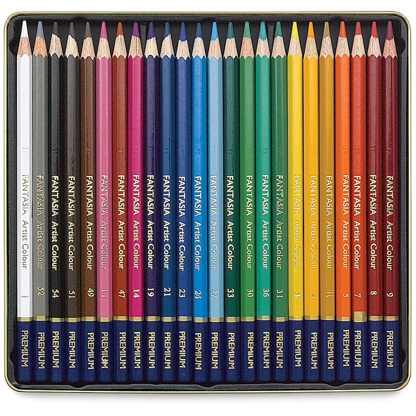 Fantasia Colored Pencil Set Assorted Colors, Tin Box, Set of 24