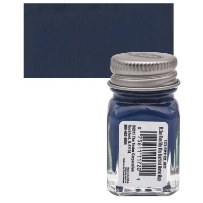 Testors Enamel Paint - Flat Sea Blue, 1/4 oz bottle