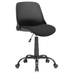 Studio Designs Folding Back Modern Swivel Office Task Chair - Black, 22"W x 22"D x 37-1/2"H