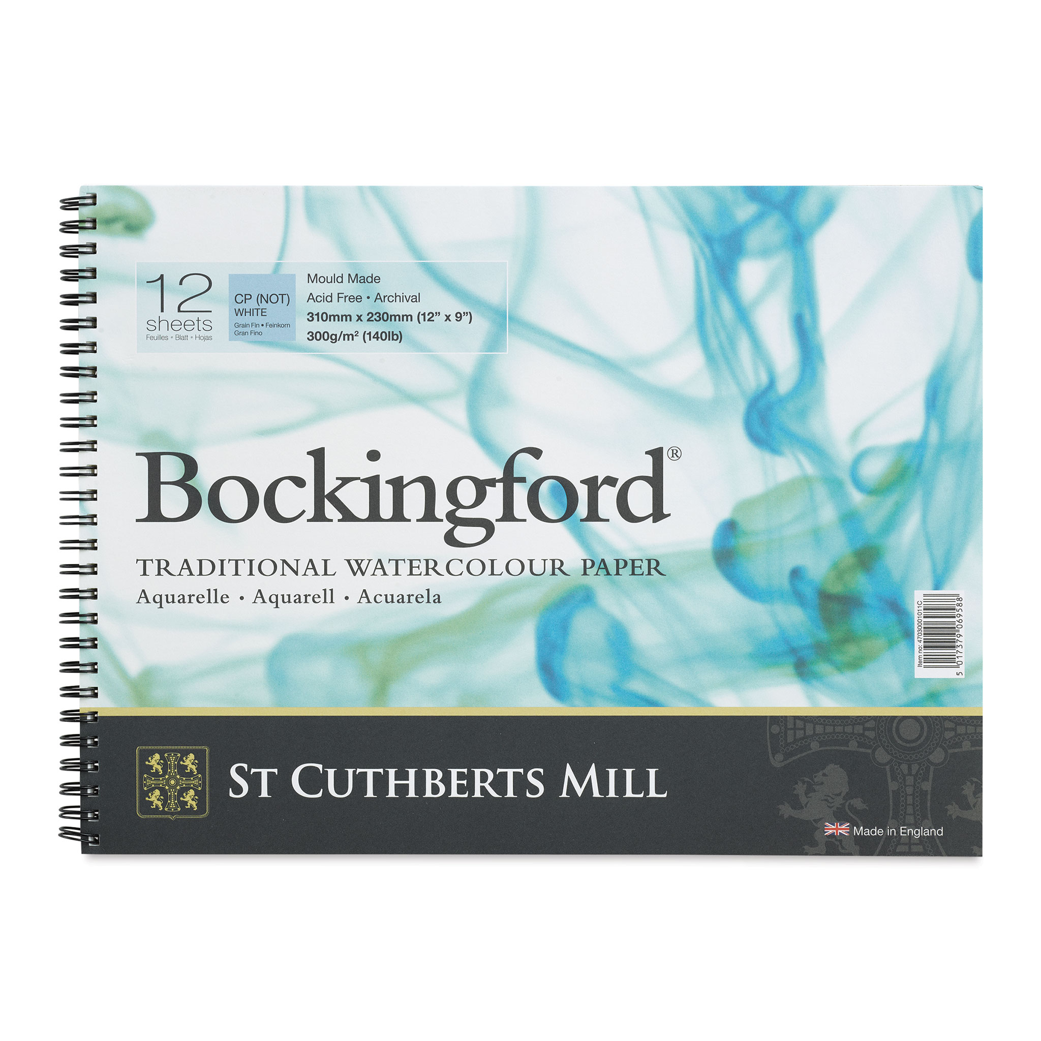 Bockingford Watercolor Paper 140lb Cold Press 12x16 Spiral Pad