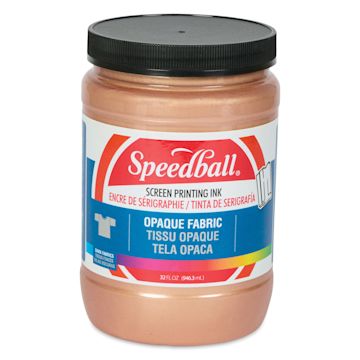Open in modal - Speedball Fabric Screen Printing Ink - Rose Gold (Opaque), 32 oz, front of the jar