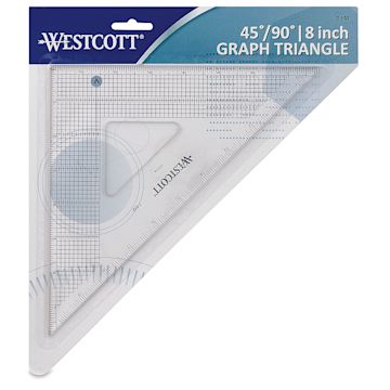Open in modal - Westcott Gridded Triangle - 8", 45-90 Degree - front of packaging