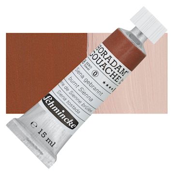Open in modal - Schmincke Horadam Artist Gouache - Burnt Sienna, 15 ml tube and swatch