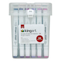 Kingart Pro Double-Ended Art Alcohol Markers - Bright, Set of 24