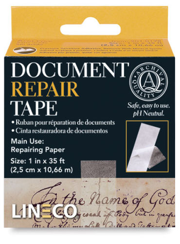 Lineco/University Products - Book Cover Repair Tape - White