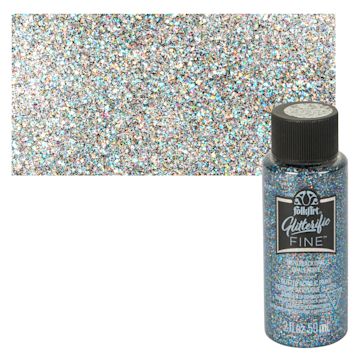 Open in modal - FolkArt Glitterific Fine Acrylic Paint - Black Opal - Bottle and Swatch