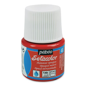 Pebeo Setacolor Fabric Paint - Passion Red, Shimmer, 45 ml bottle