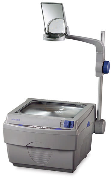 Horizon 2 Overhead Projector - Angled view with folding head raised