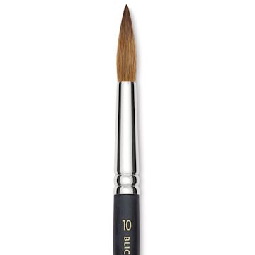 Open in modal - Blick Masterstroke Finest Red Sable Brush - Round, Size 10, Short Handle close-up