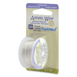 Beadalon Artistic Wire Aluminum Craft Wire - Silver, Twisted, 20 Gauge, 9 ft