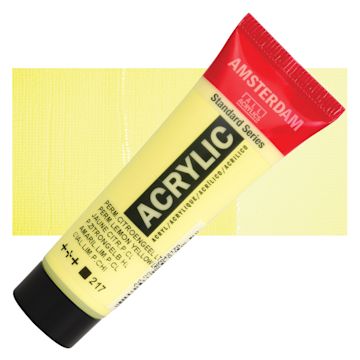 Open in modal - Amsterdam Standard Series Acrylic - Permanent Lemon Yellow Light, 20 ml Tube and swatch