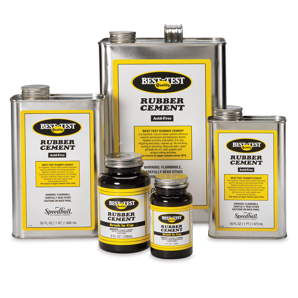 Best Test Rubber Cement- 8 oz. with Brush in Cap