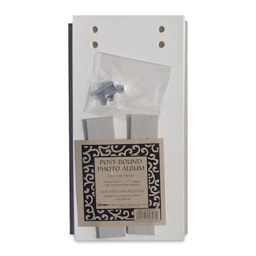 Open in modal - Lineco Just the Pieces Album Kit - 5 1/2" x 9 3/4", Ivory, Post Bound
