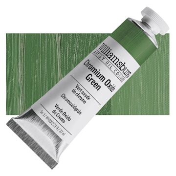 Open in modal - Williamsburg Handmade Oil Paint - Chromium Oxide, 37 ml tube and swatch