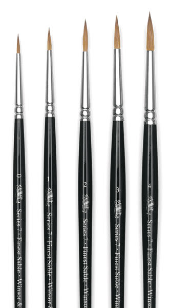 Winsor & Newton Series 7 Kolinsky Sable Brush Pointed Round, Set of 5