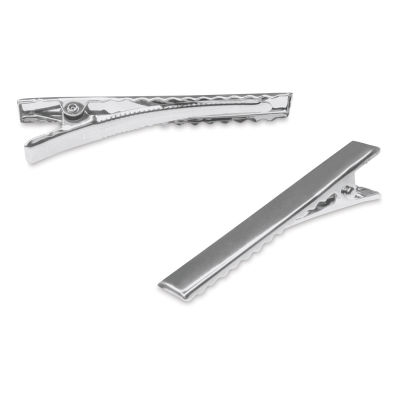 Craft Medley Metal Alligator Hair Clips - Silver, Package of 4, 2-1/5"