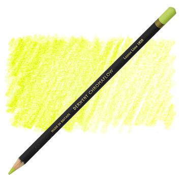 Open in modal - Derwent Chromaflow Colored Pencil - Lemon Lime, swatch and block
