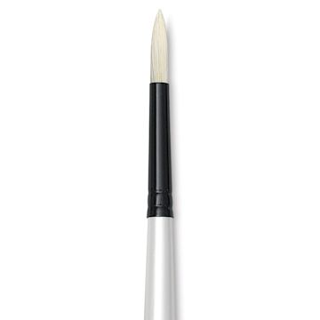 Open in modal - Robert Simmons Simply Simmons Chungking Hog Bristle Brush - Round, Long Handle, Size 4 close up