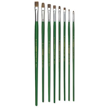 Open in modal - Blick Economy Ox/Pony Hair Brush Set - Bright, Long Handle, Set of 9