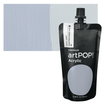 artPOP! Heavy Body Acrylic Paint - Cool Gray, 120 ml Pouch with swatch