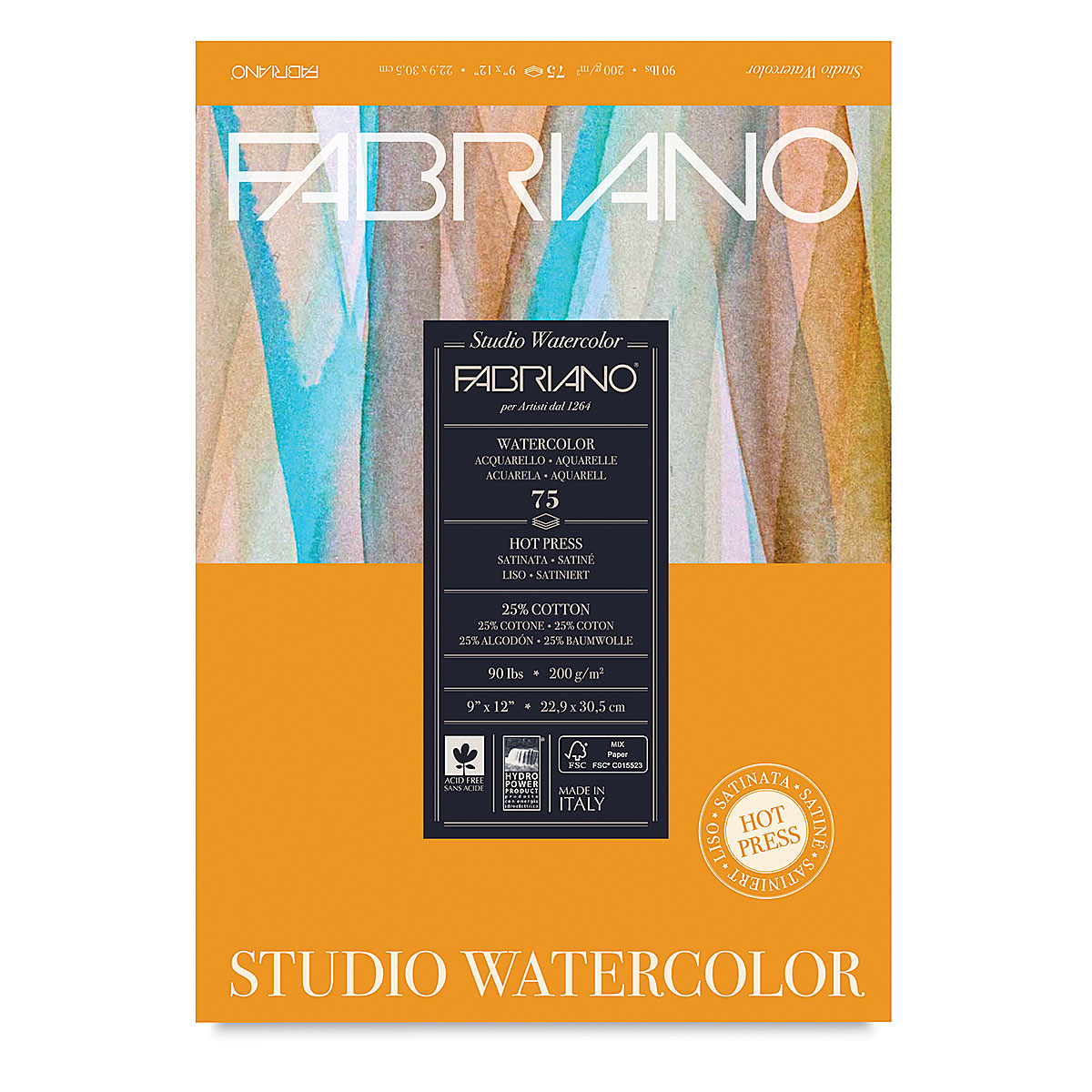 Fabriano Studio Watercolour Pad 300gsm Hot Press