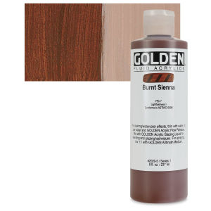 Golden Fluid Acrylics - Burnt Sienna, 8 oz bottle