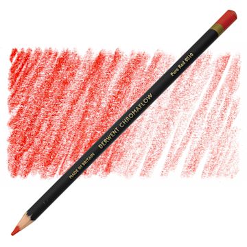 Open in modal - Derwent Chromaflow Colored Pencil - Pure Red, swatch and block