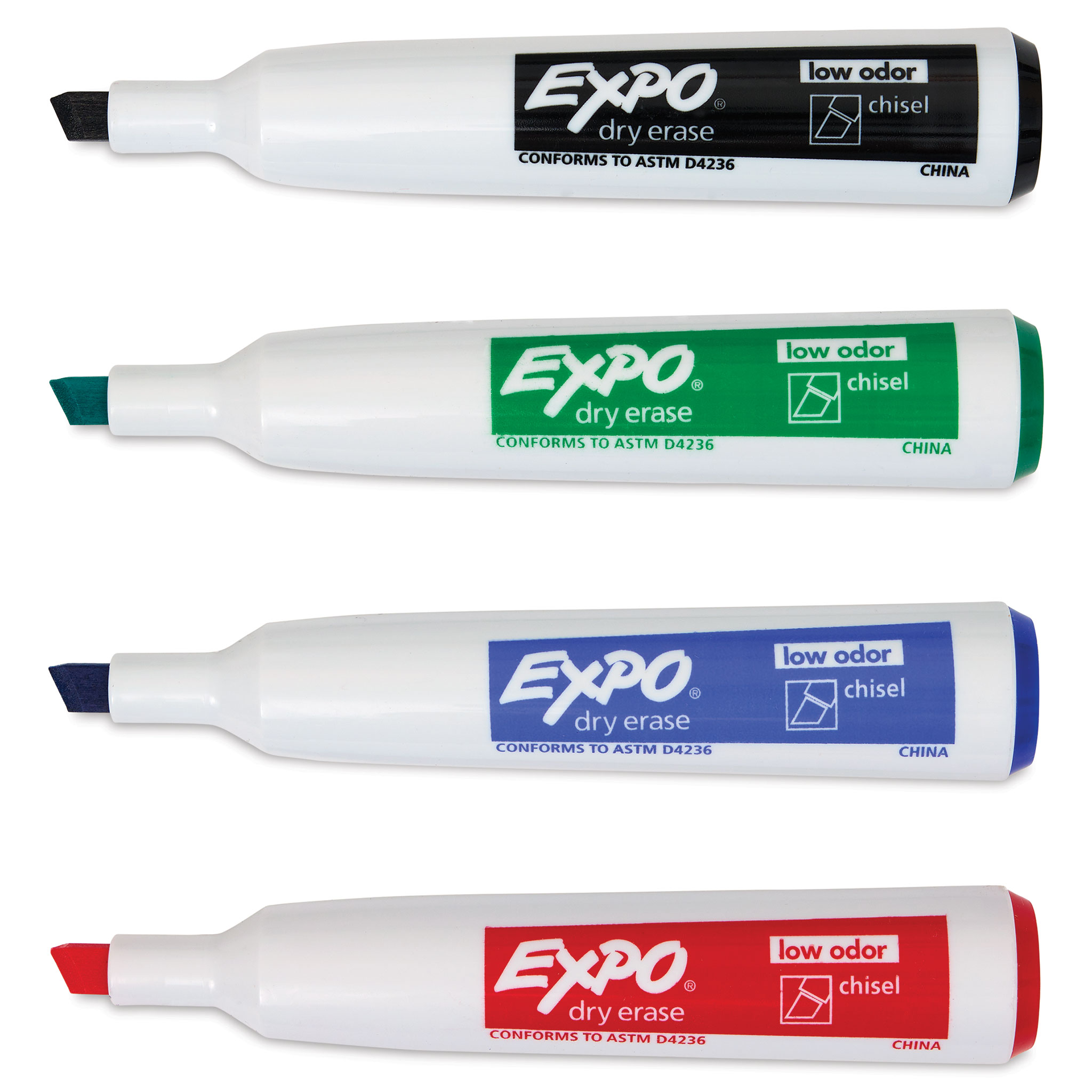 EXPO Magnetic Dry Erase Marker, Broad Chisel Tip, Assorted Colors, 4-P –  Becauze