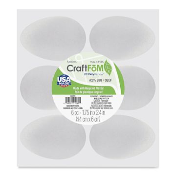 Open in modal - FloraCraft CraftFōM Blocks and Shapes - 1.75" x 2.4", Egg (Hen), Pkg of 6