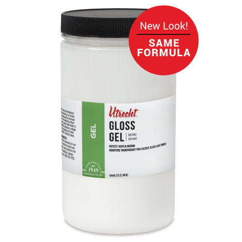 Utrecht Artists' Acrylic Gel Medium - Gloss Gel Medium, 8 oz Jar