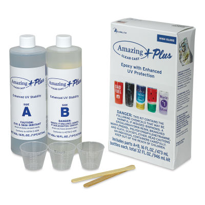 Alumilite Amazing Clear Cast Plus Epoxy Casting Resin - 32 oz, Bottle (Box contents shown with packaging)