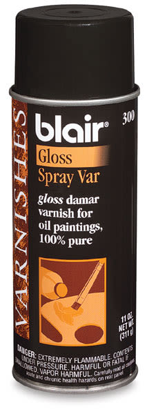 Blair Spray Damar Varnish - Front view of Gloss finish can