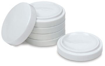 Open in modal - Richeson Nesting Porcelain Palettes - 5 Small Palettes shown with lid