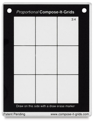 Compose It Grids - Front view of clear 4" x 5" 3:4 Grid