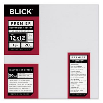 Open in modal - Blick Premier Heavyweight Cotton Canvas - 12" x 12", 1-3/8" Profile