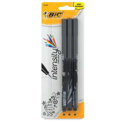 Bic Intensity Fineliner Marker Pen Sets - Front of blister package of 3 pc Pen set
