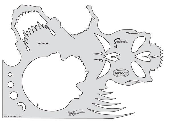 Artool Freehand Airbrush Templates Skull Master Frontal