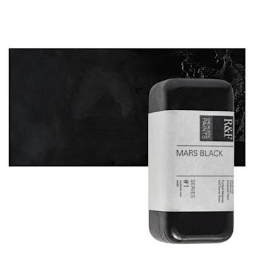 Open in modal - R&F Encaustic Paint Block - Mars Black, 104 ml block and swatch